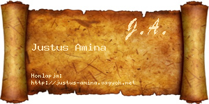 Justus Amina névjegykártya